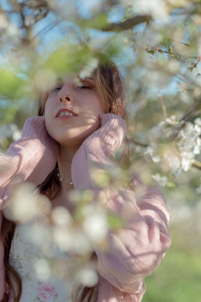 ritratto primavera fiori