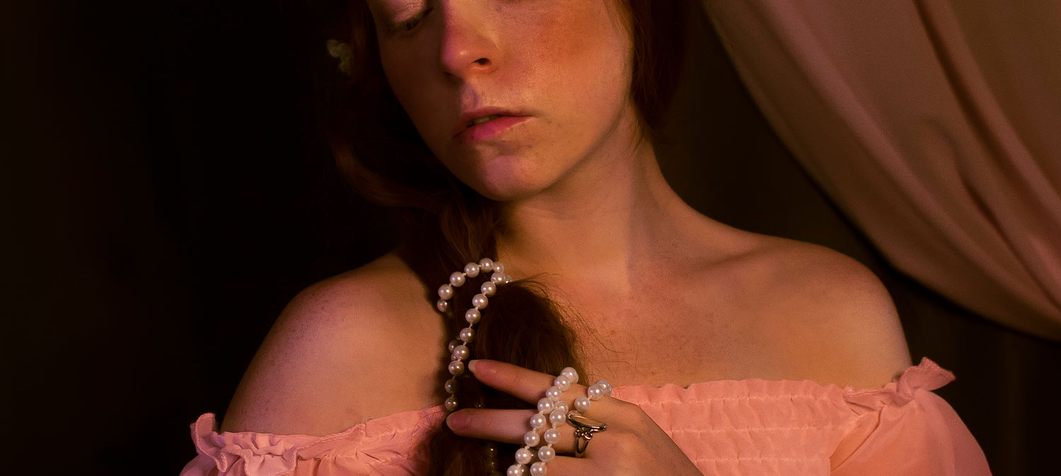 fine art prerafaellita ragazza studio fotografico